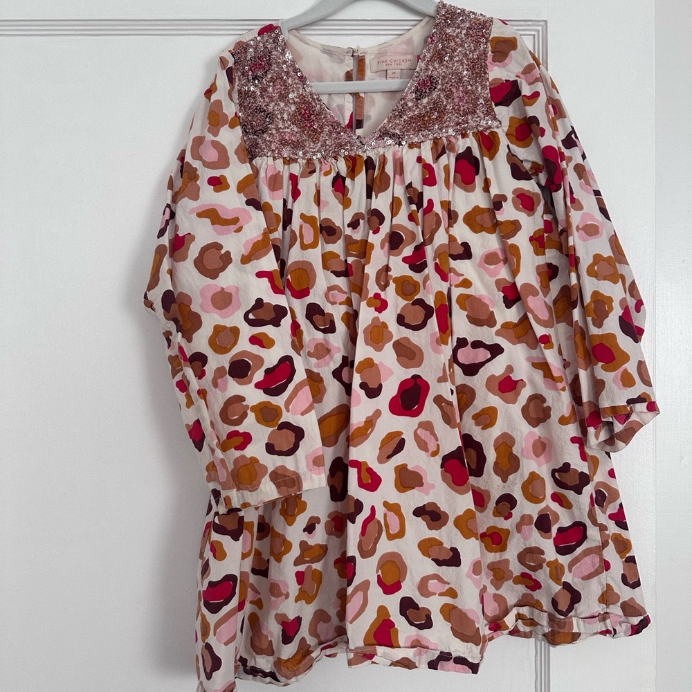 Pink Chicken Multicolor Patterned Kids Blouse
